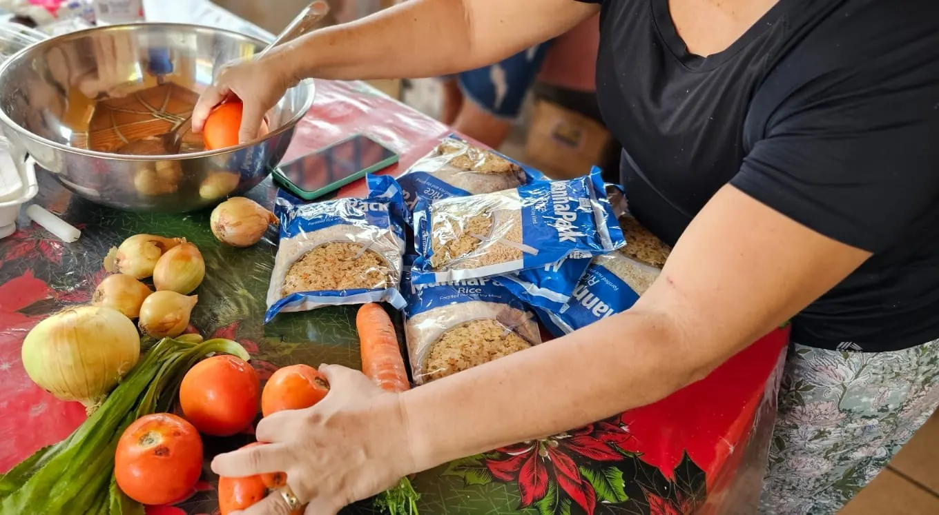 MannaPack Rice, vegetables, and other ingredients being prepared for a meal