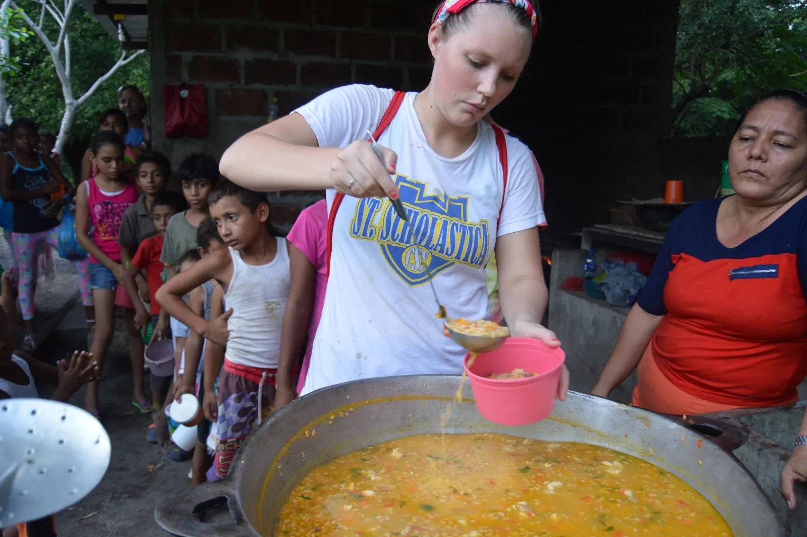 Meals being prepared for a feeding program in Nicaragua